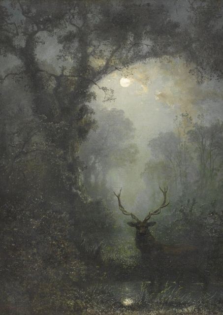 Deer in the Forest by Eugen Krüger