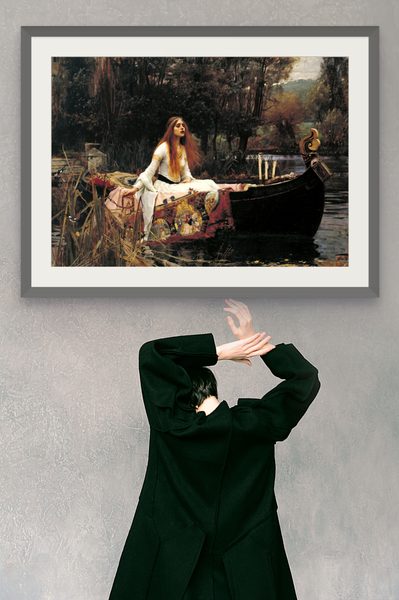 The Lady of Shalott by John William Waterhouse as a framed print on a plain wall